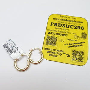 ARETES TEJIDO ARRACADAS LISAS 14K 1.6 GR (NUEVO)