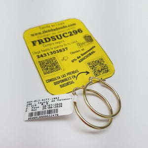 ARETES TEJIDO ARRACADAS LISAS 14K 1.6 GR (NUEVO)