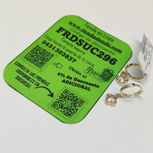 ARETES ARRACADAS CON DIJE 14K 2.4 GR (NUEVO)