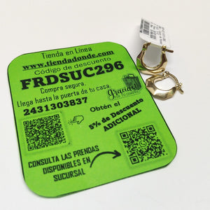 ARETES TEJIDO ARRACADA FACETADA 14K 1.3 GR (NUEVO)