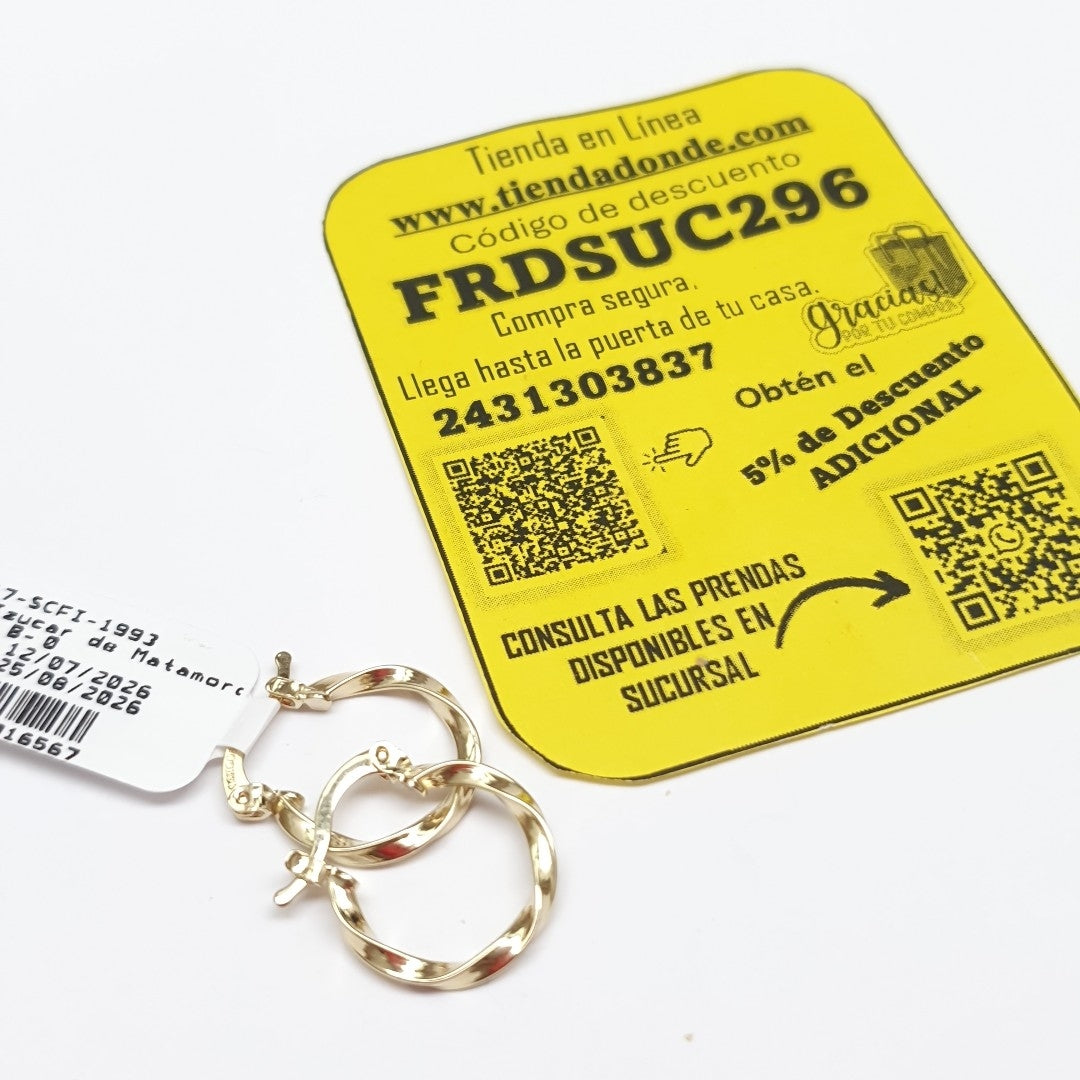 ARETES ARRACADAS TORZAL 14K 1.2 GR (NUEVO)