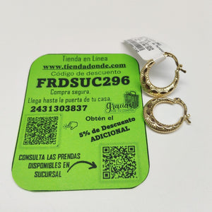 ARETES ARRACADAS HUECAS 14K 1.7 GR (NUEVO)