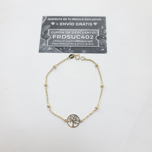 PULSERA TEJIDO ESPECIAL ARBOL 14K 18 CM 1.7 GR (NUEVO)
