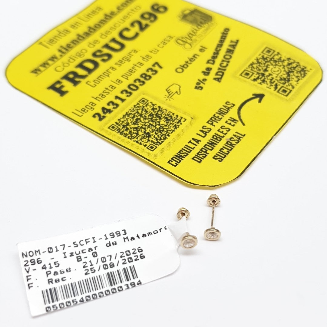 BROQUELES BROQUEL C CIRCONIA 14K 0.1501 GR (NUEVO)