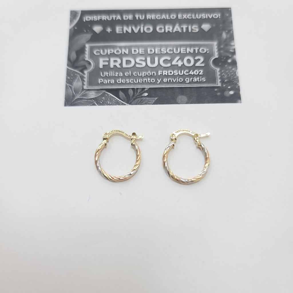 ARETES ARRACADAS COMBINADAS 14K 2 GR (NUEVO)