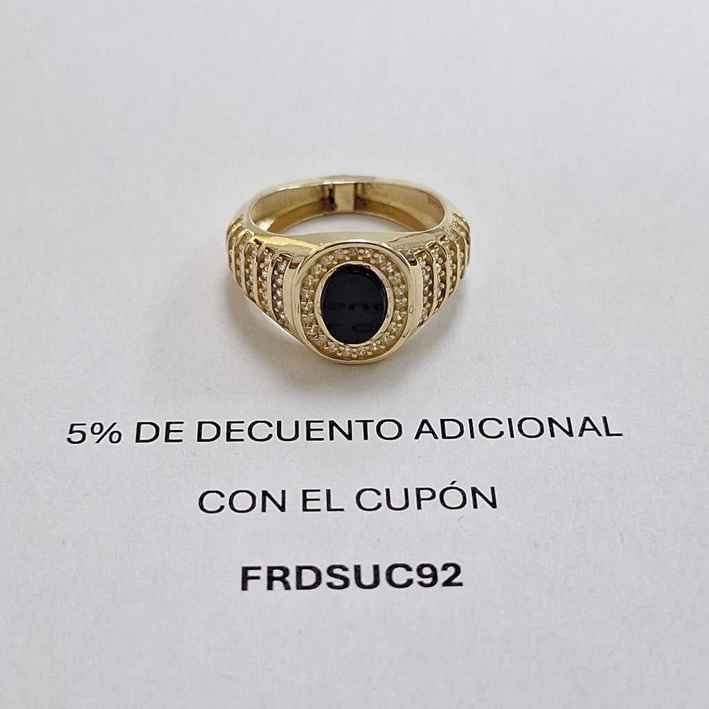 ANILLOS C ONIX Y CIRCONIAS 14K TALLA 9 4.5 GR (NUEVO)