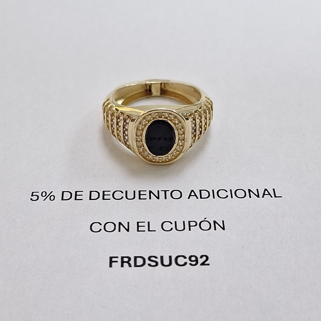 ANILLOS C ONIX Y CIRCONIAS 14K TALLA 9 4.5 GR (NUEVO)