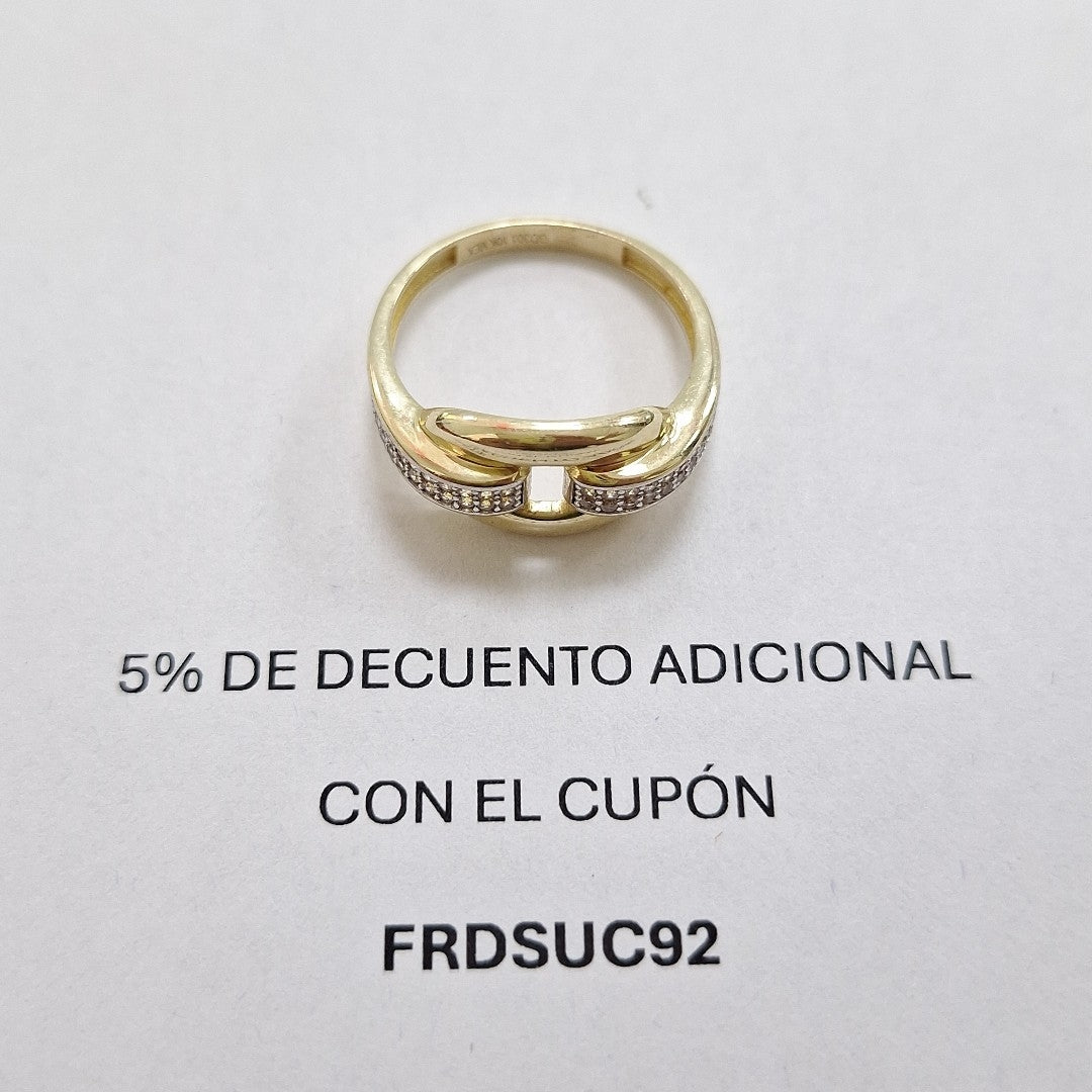 ANILLO ANILLITO C CIRCONIAS 10K 9 TALLA 2.6 GR (NUEVO)