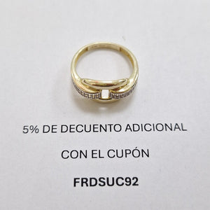 ANILLO ANILLITO C CIRCONIAS 10K 9 TALLA 2.6 GR (NUEVO)