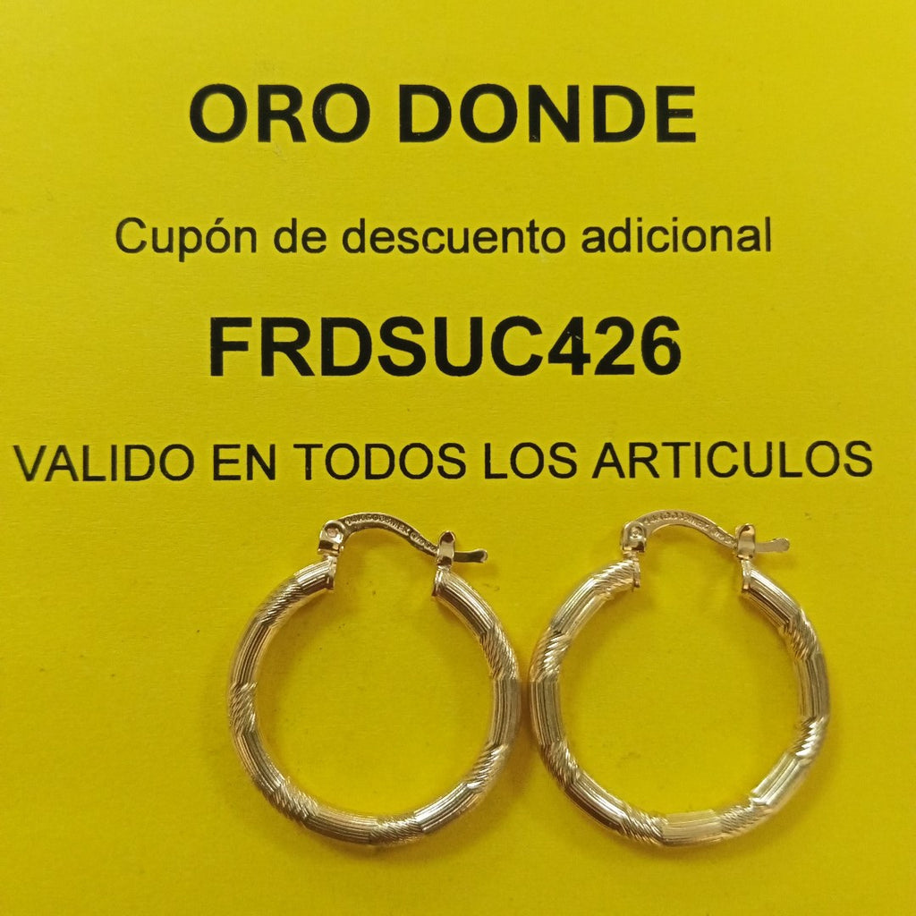 ARETES TEJIDO ARRACADAS BISELADAS 14K 3.8 GR (NUEVO)