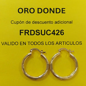 ARETES TEJIDO ARRACADAS BISELADAS 14K 3.8 GR (NUEVO)