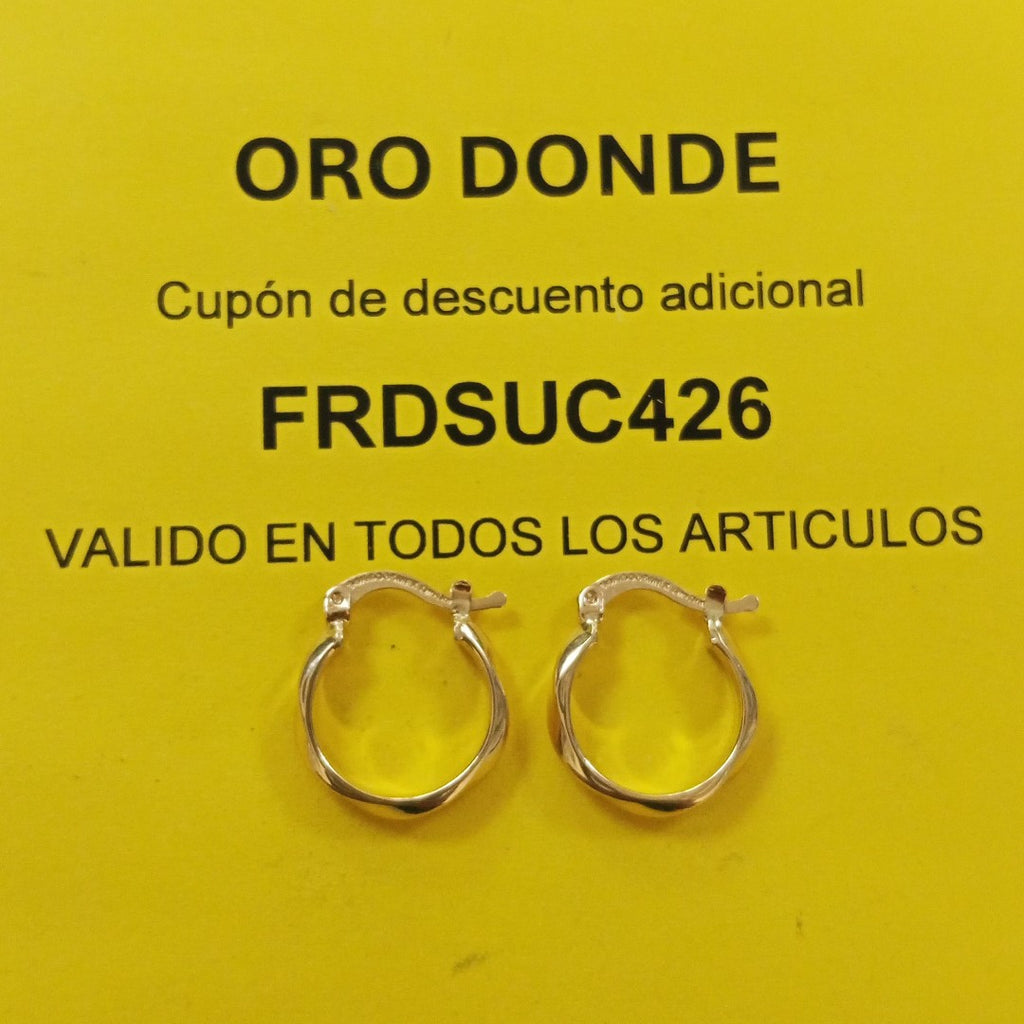 ARETES TEJIDO ARRACADAS FACETADAS 14K 1.5 GR (NUEVO)