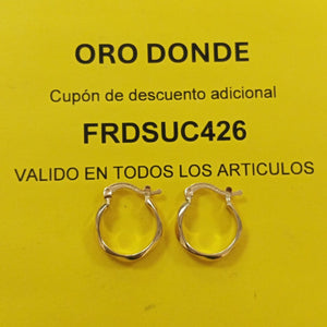 ARETES TEJIDO ARRACADAS FACETADAS 14K 1.5 GR (NUEVO)