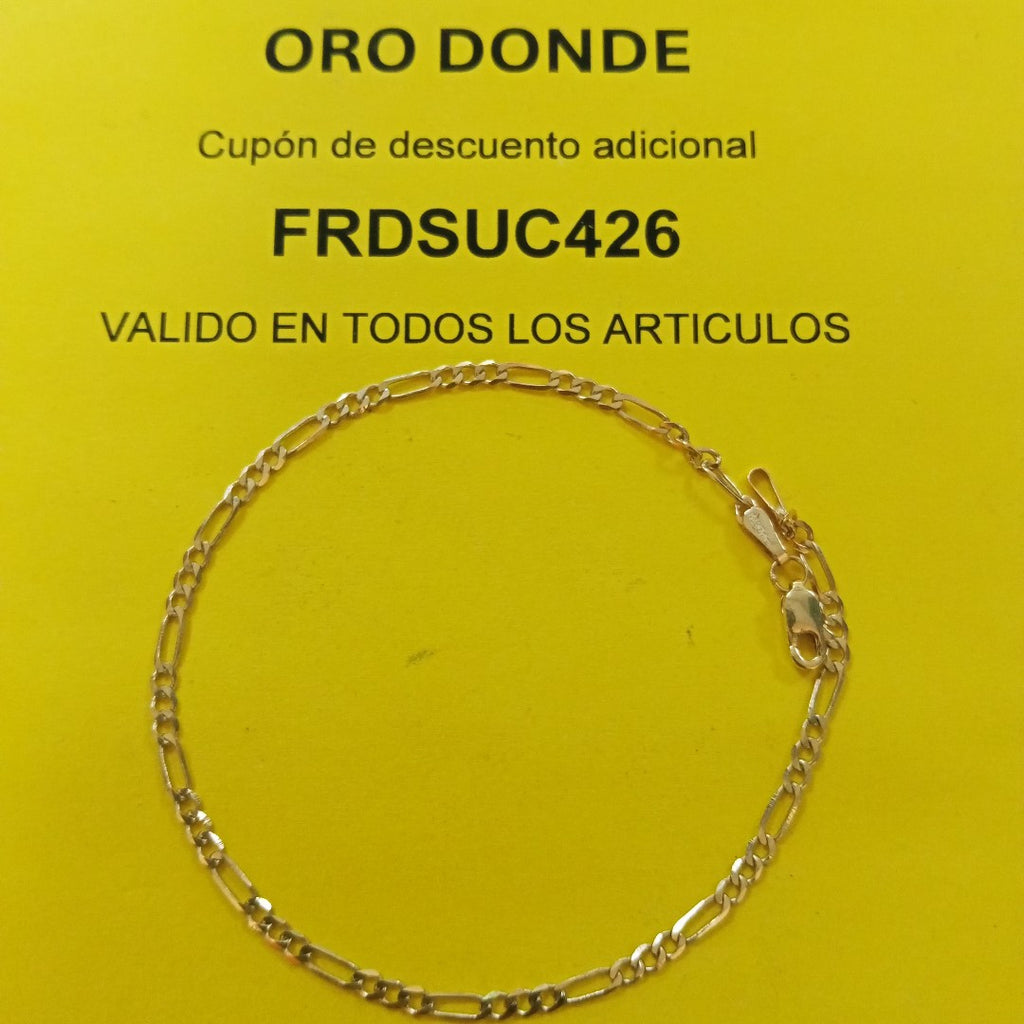 PULSERA TEJIDO 3X1 14K 21 CM 2.3 GR (NUEVO)