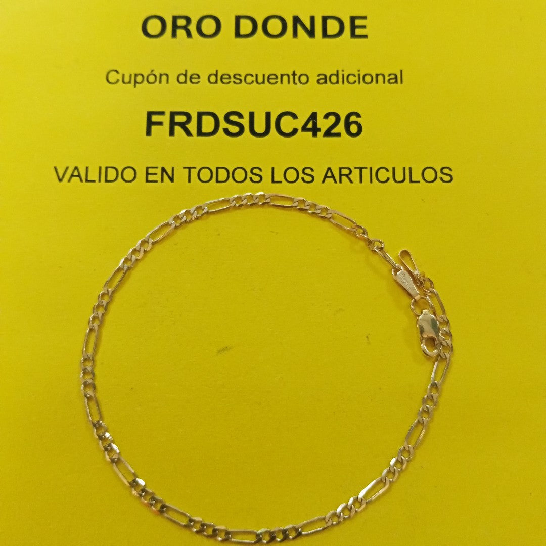 PULSERA TEJIDO 3X1 14K 21 CM 2.3 GR (NUEVO)
