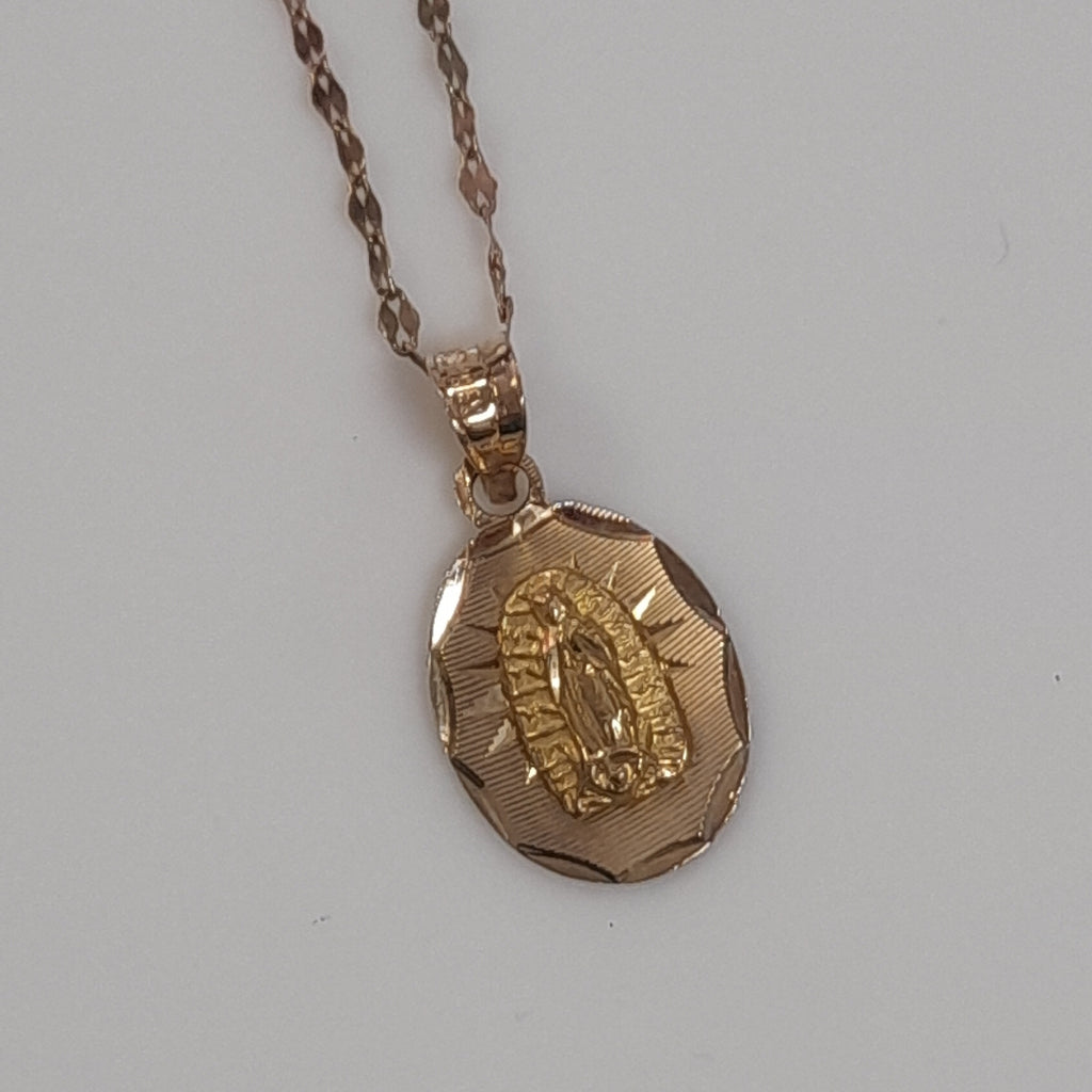 CADENA, MEDALLA RELIGIOSA ORO 10 K 1.2 GRMS (SEMINUEVO)