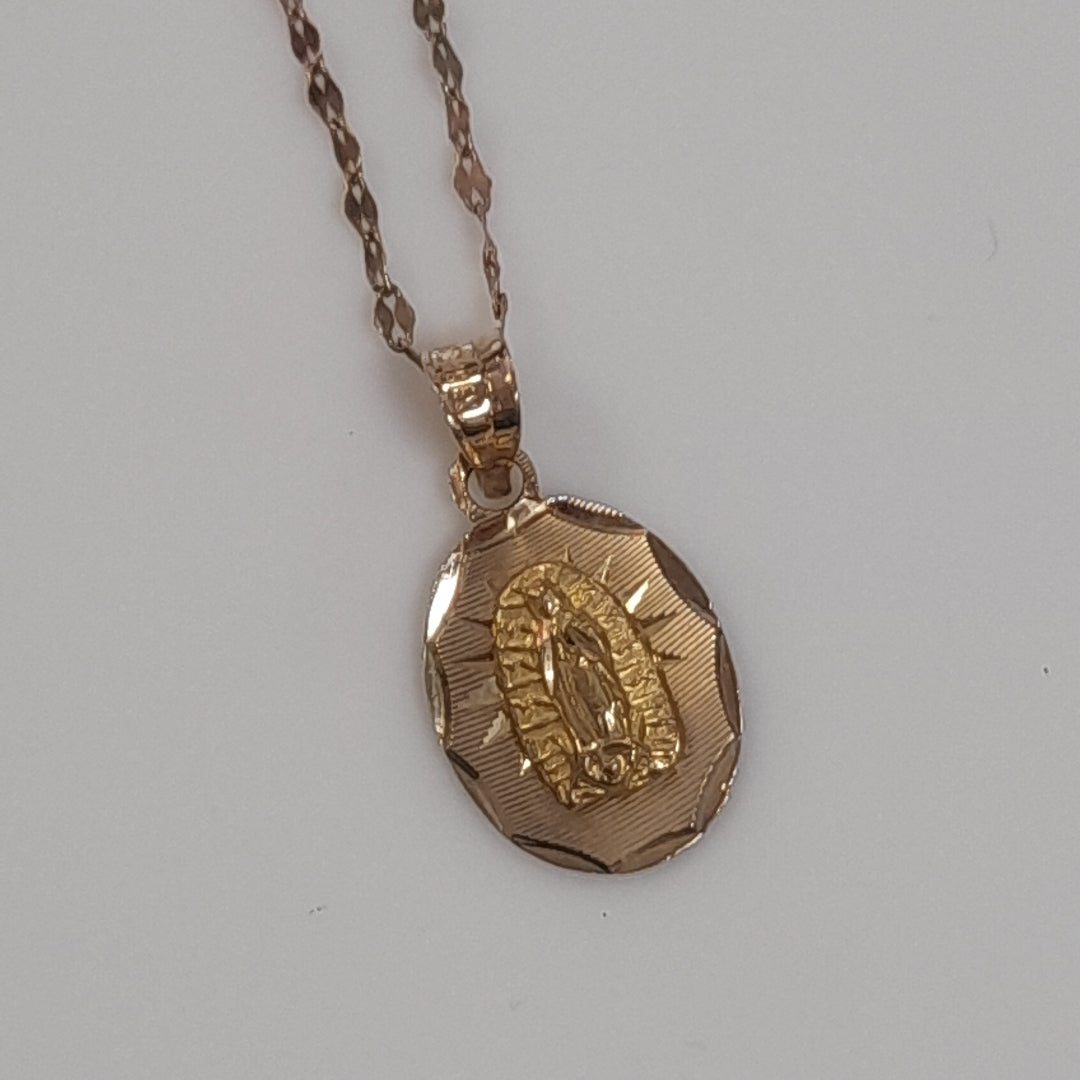 CADENA, MEDALLA RELIGIOSA ORO 10 K 1.2 GRMS (SEMINUEVO)