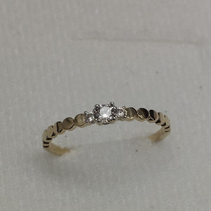 ANILLO ANILLITO C CIRCONIAS 14K 6.5 TALLA 1.1 GR (NUEVO)