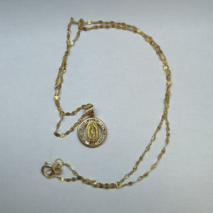 CADENA,MEDALLA RELIGIOSA ORO 10 K 1,20 GRMS (SEMINUEVO)