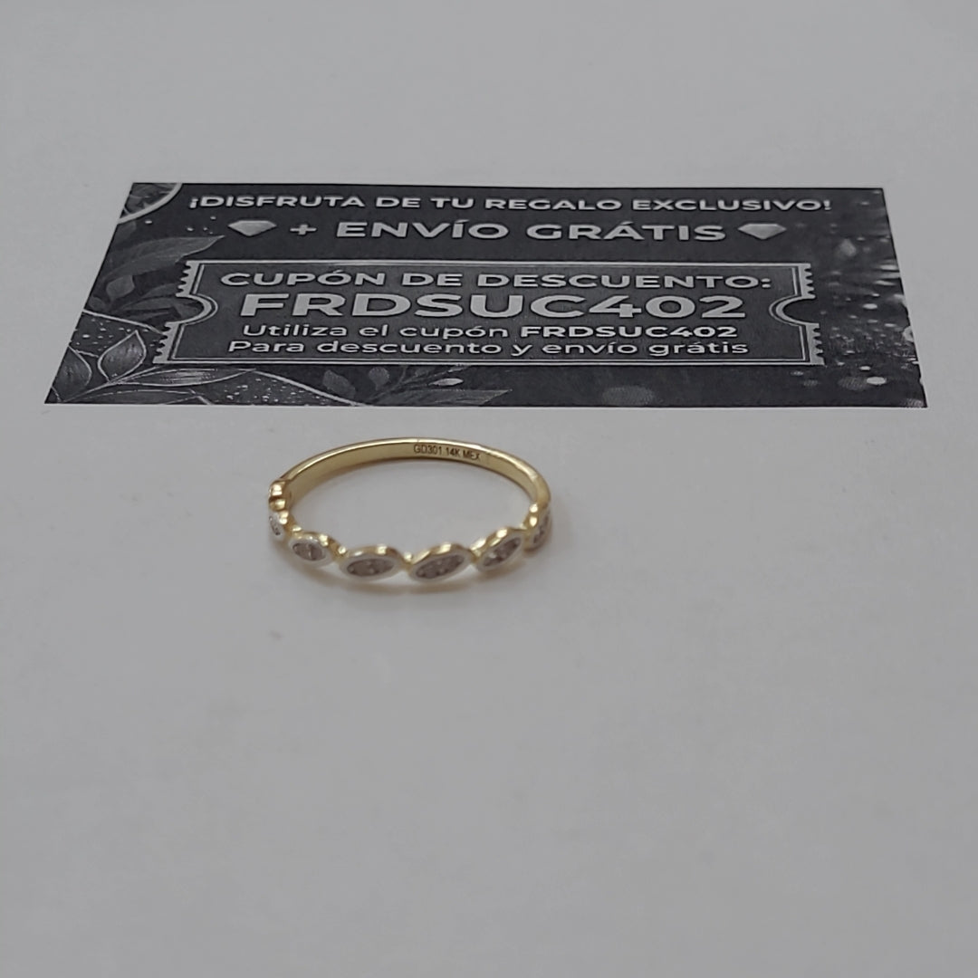 ANILLO ANILLITO FIG C CIRCONIAS 14K 6.5 TALLA 1.1 GR (NUEVO)