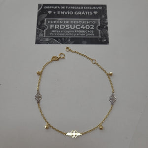 PULSERA ESPECIAL CON TREBOL 14K 18 CM 1.8 GR (NUEVO)