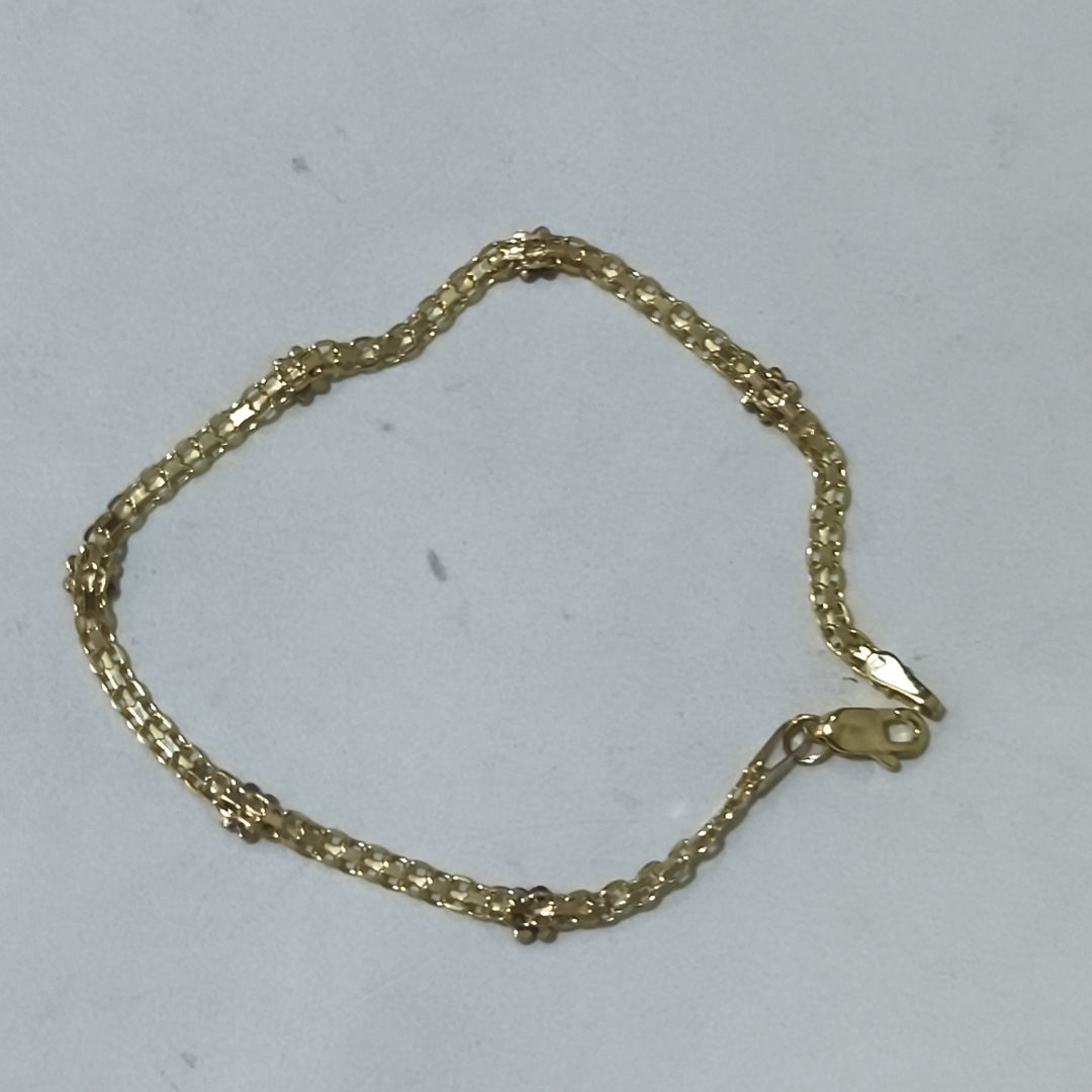 PULSERA ESPECIAL C FLORES 14K 18 CM 2.9 GR (NUEVO)