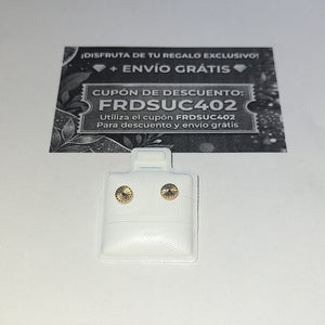 BROQUELES BROQUEL FIG BOTON RAYADO 14K 0.1577 GR (NUEVO)