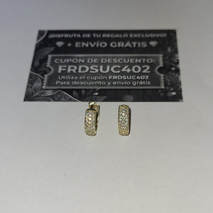 ARETES HUGGIE CON CIRCONIAS 14K 2.1 GR (NUEVO)