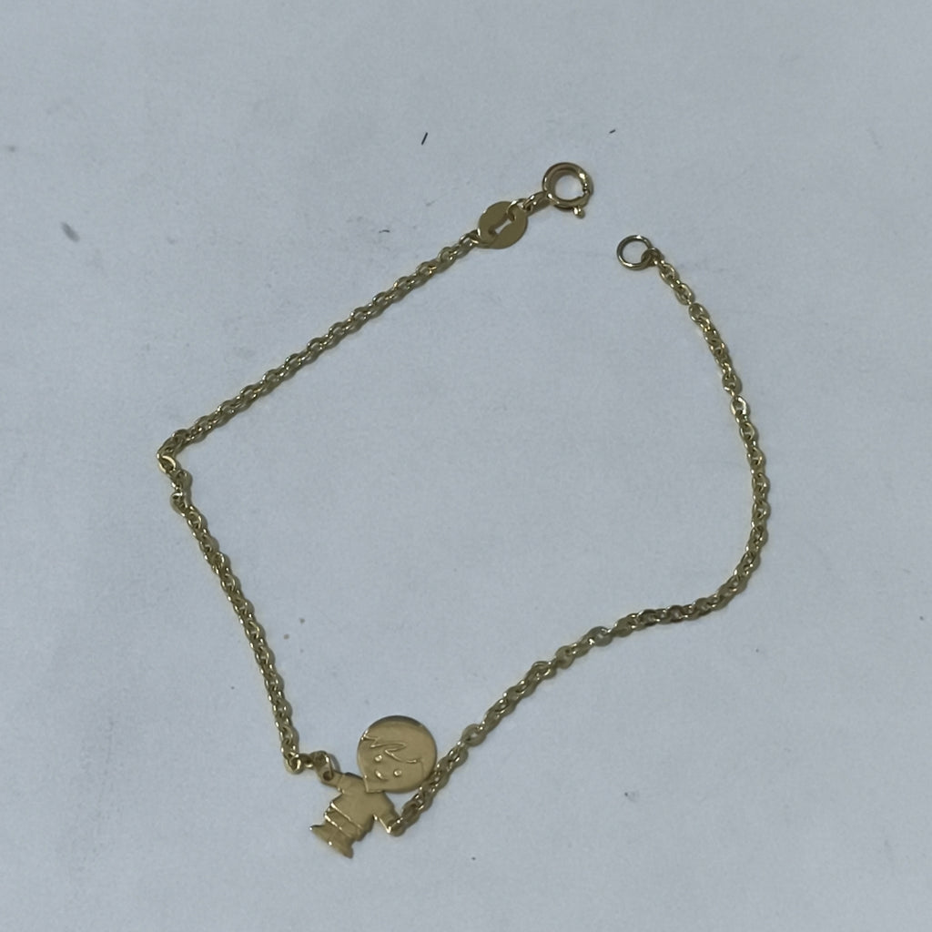 PULSERA TEJIDO ESPECIAL FIG NIÑO 14K 18 CM 1.4 GR (NUEVO)
