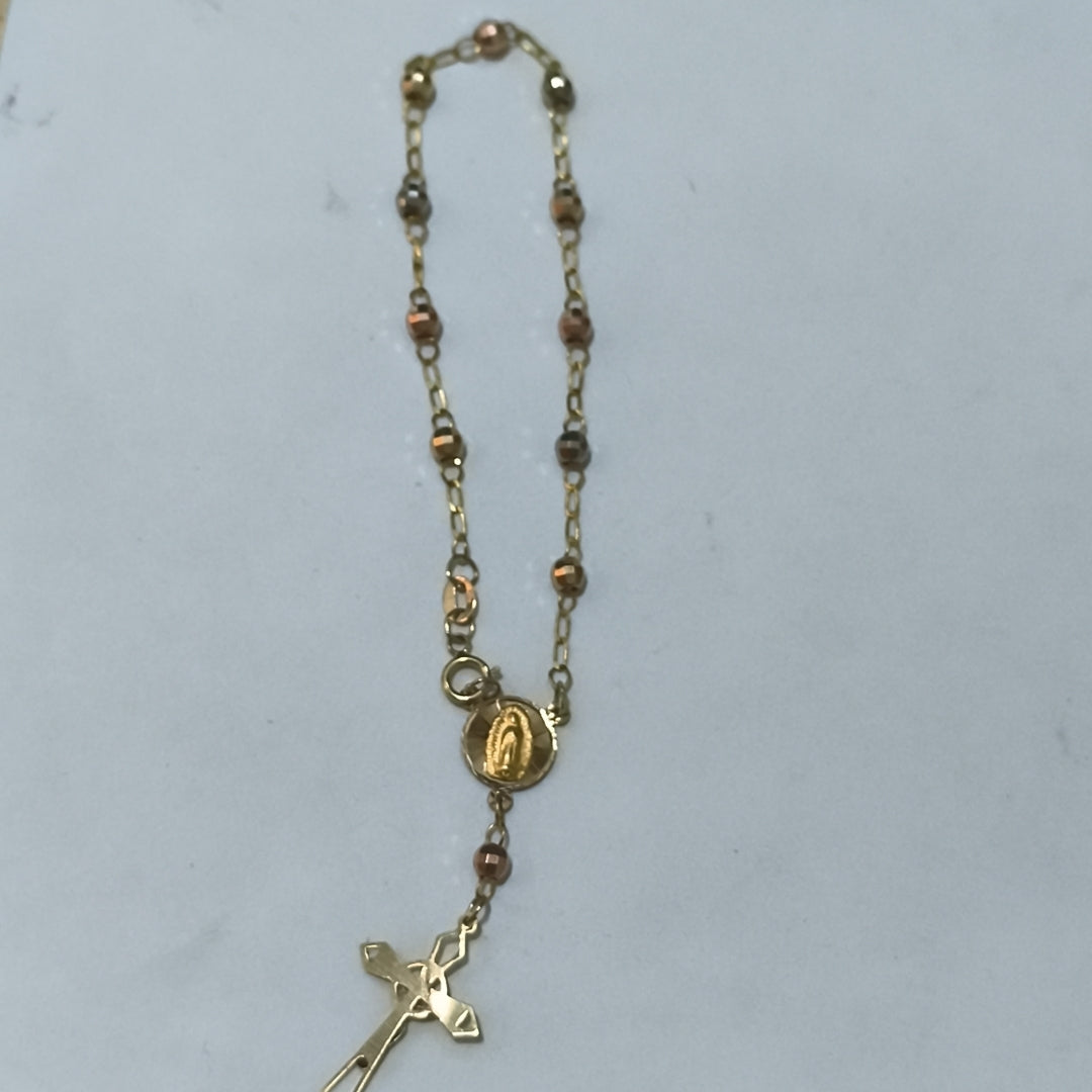 PULSERA DECENARIO COMBINADO 14K 18 CM 3.1 GR (NUEVO)