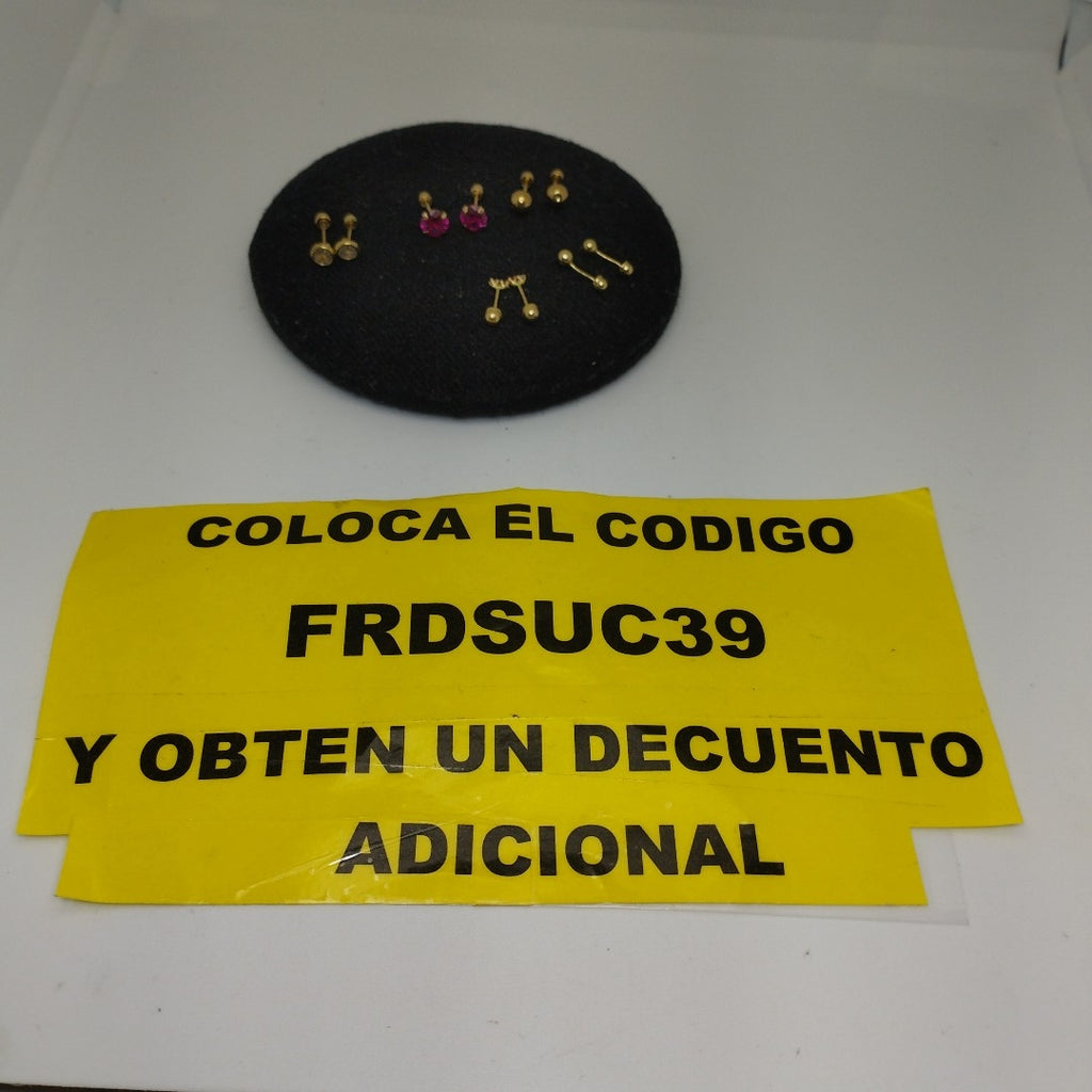 BROQUELES PAR ORO 10 K 1,00 GRMS (SEMINUEVO)