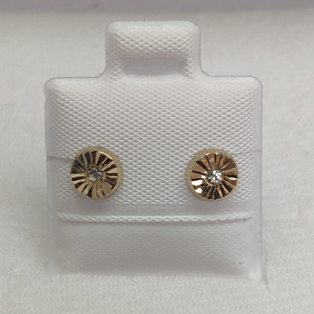 BROQUELES BROQUEL FIG BOTON C CIRCONIA 14K 0.2916 GR (NUEVO)