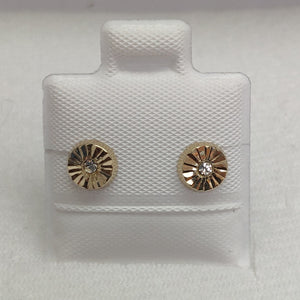 BROQUELES BROQUEL FIG BOTON C CIRCONIA 14K 0.2916 GR (NUEVO)