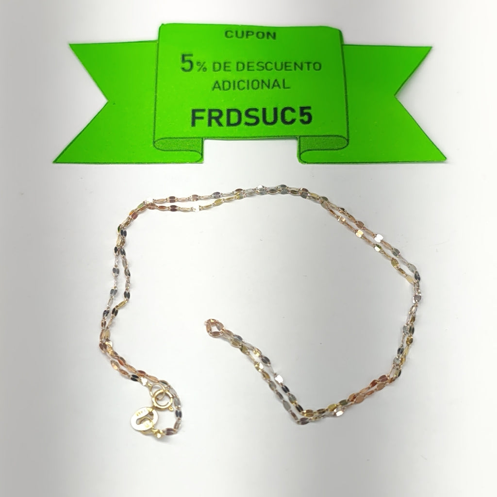 CADENA ORO COMBINADO 14 K 0.6 GRMS (SEMINUEVO)