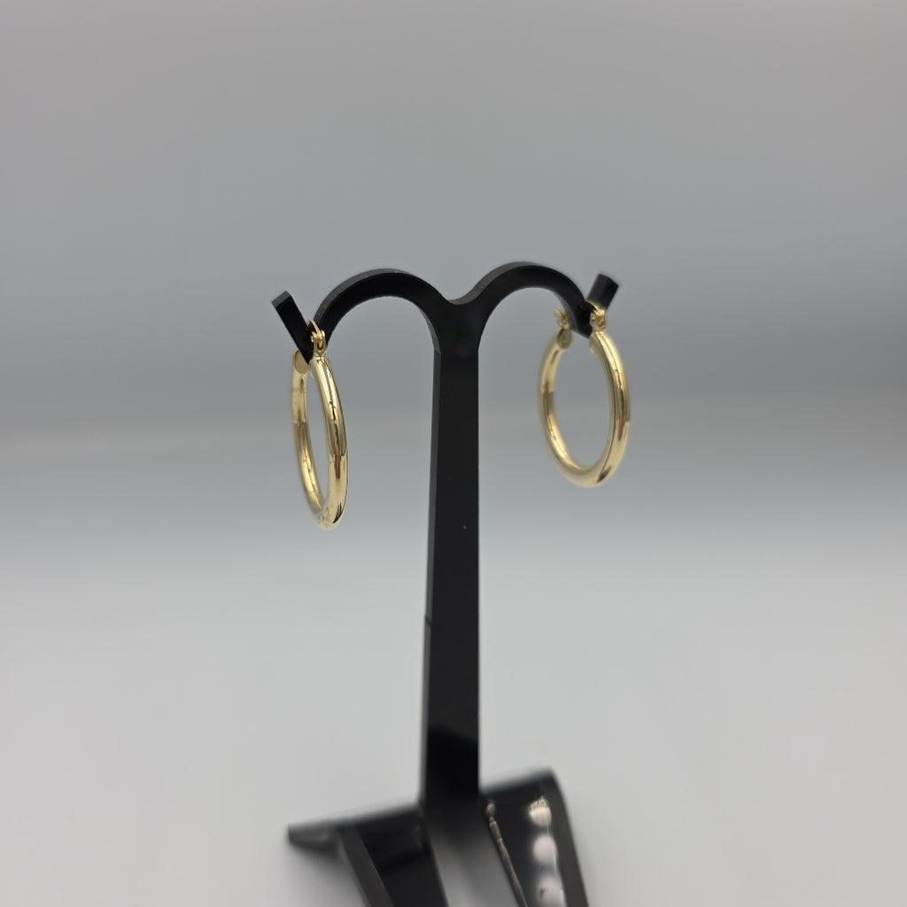 ARETES TEJIDO ARRACADA LISA 14K 2.1 GR (NUEVO)