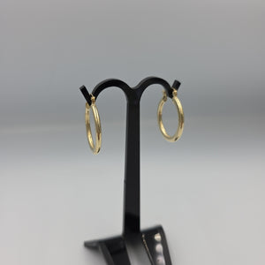 ARETES TEJIDO ARRACADA LISA 14K 2.1 GR (NUEVO)