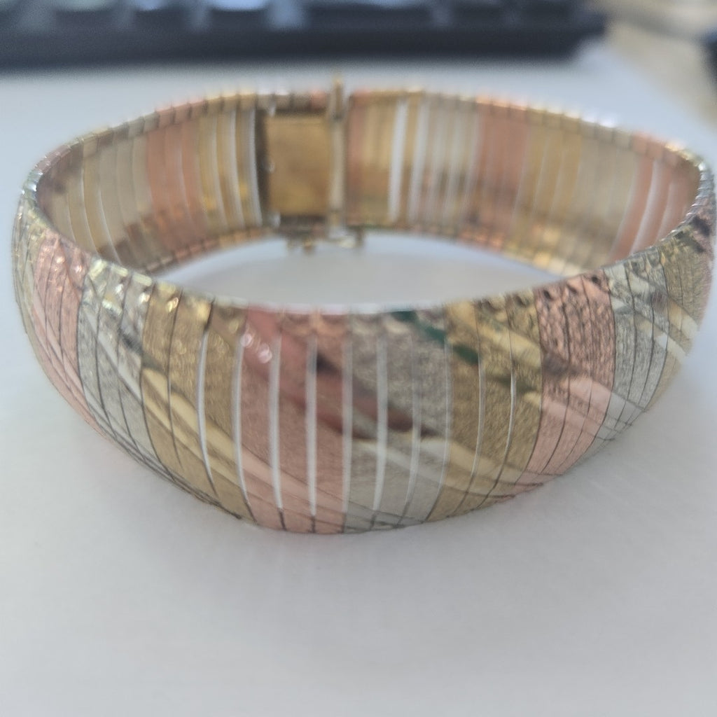 PULSERA ORO COMBINADO 10 K 22.7 GRMS (SEMINUEVO)