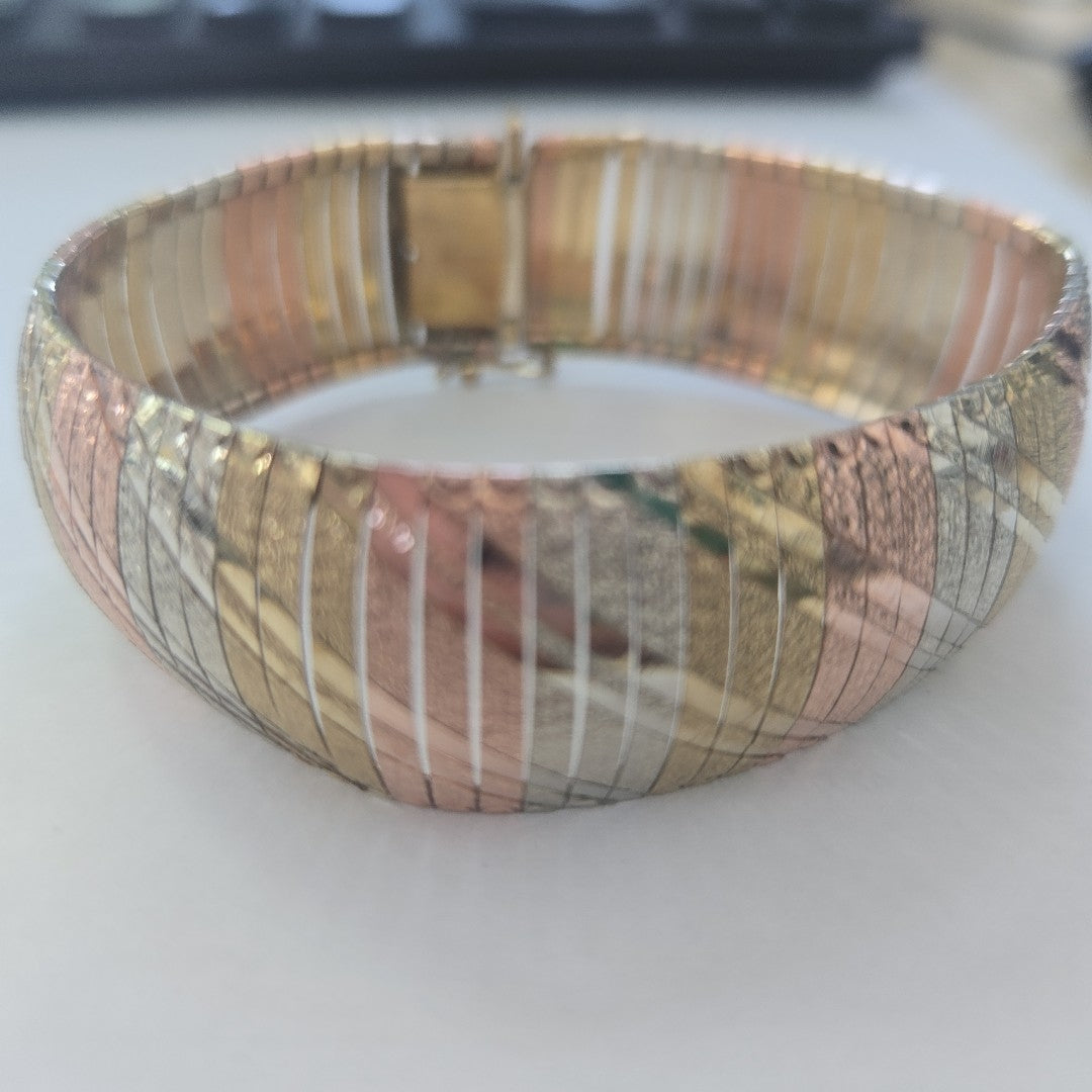 PULSERA ORO COMBINADO 10 K 22.7 GRMS (SEMINUEVO)
