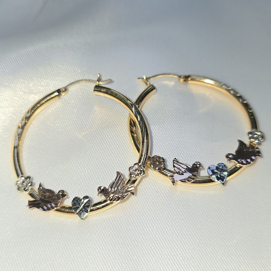 ARRACADAS PAR ORO COMBINADO 14 K 6,60 GRMS (SEMINUEVO)