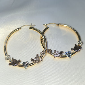 ARRACADAS PAR ORO COMBINADO 14 K 6,60 GRMS (SEMINUEVO)