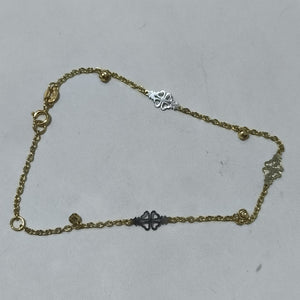PULSERA ESPECIAL CON TREBOL 14K 18 CM 1.9 GR (NUEVO)