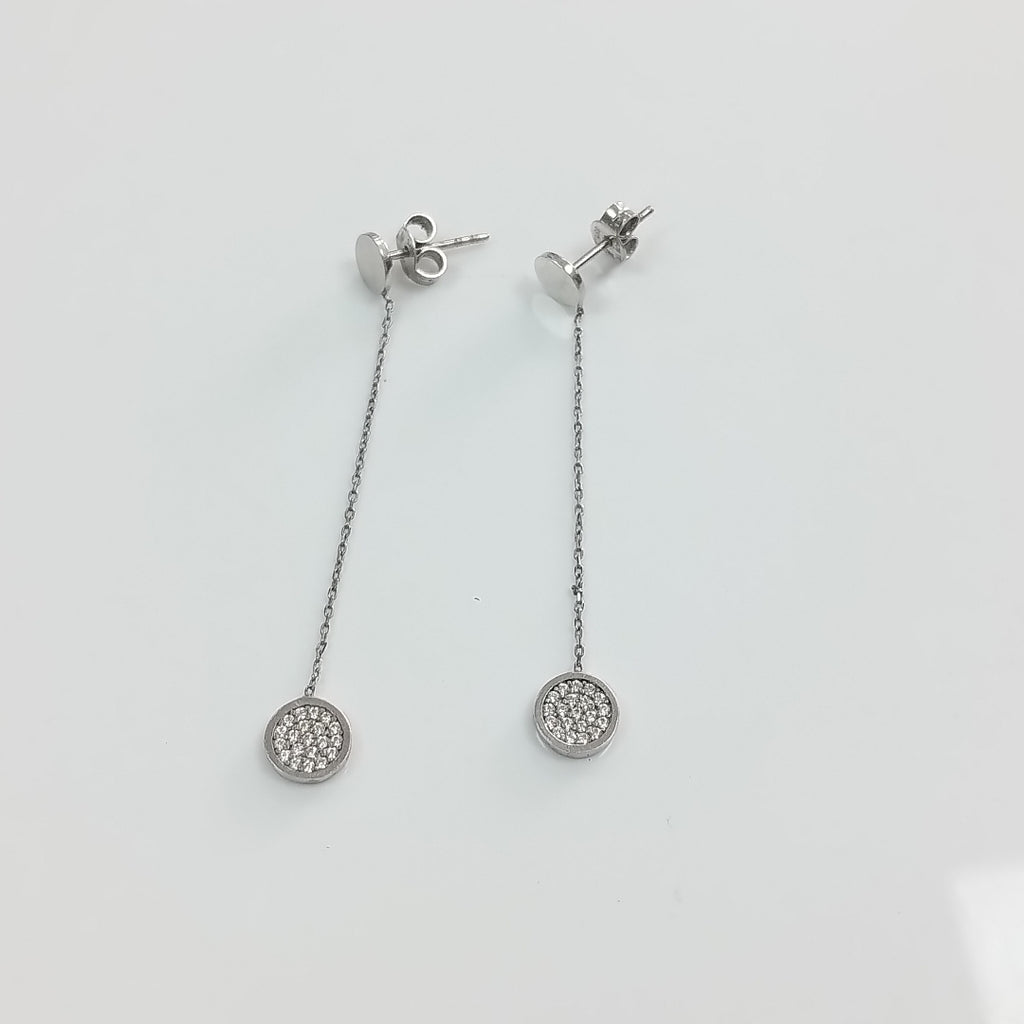 ARETES PAR ORO BLANCO 14 K 2,10 GRMS (SEMINUEVO)