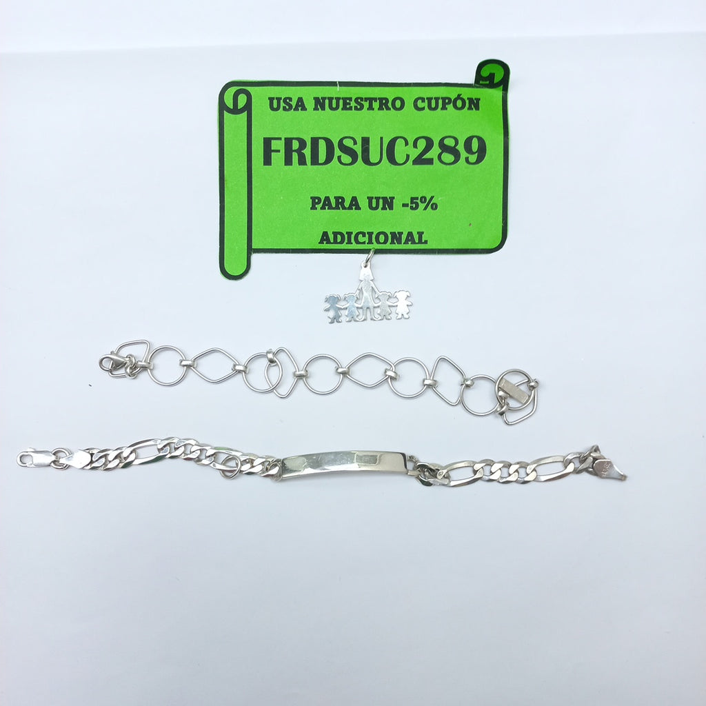 DIJE, ESCLAVA, PULSERA PLATA 16.2 GRMS (SEMINUEVO)