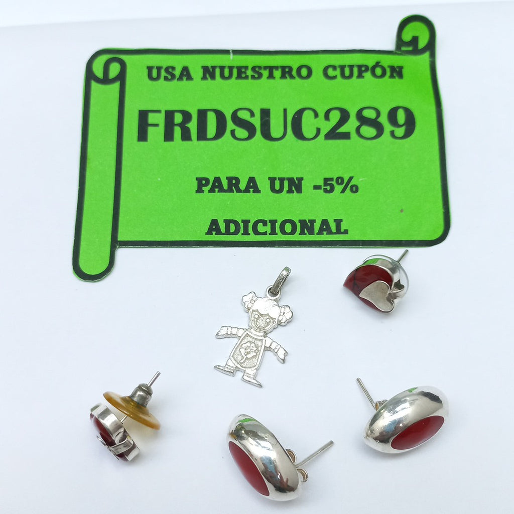 BROQUELES PAR, DIJE PLATA 13.3 GRMS (SEMINUEVO)