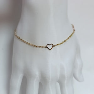 PULSERA ESPECIAL CON CORAZONES 10K 18 CM 1.2 GR (NUEVO)