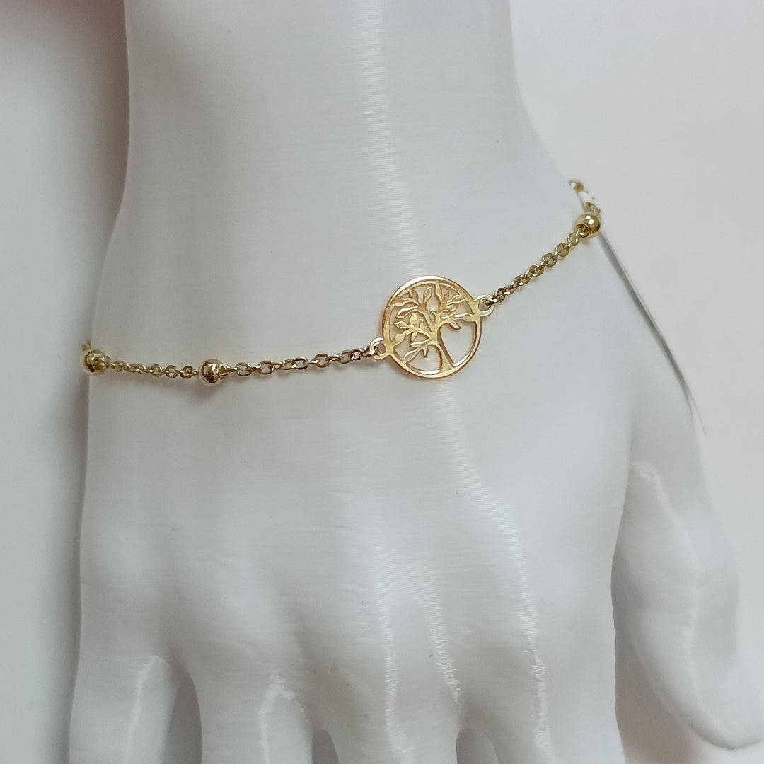 PULSERA TEJIDO ESPECIAL ARBOL 14K 18 CM 1.8 GR (NUEVO)