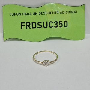 ANILLO ANILLITO CORAZON C CIRCONIA 14K 7 TALLA 0.9 GR (NUEVO)