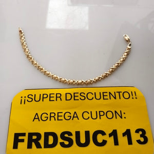 PULSERA ESPECIAL XOXO 14K 18 CM 6.1 GR (NUEVO)