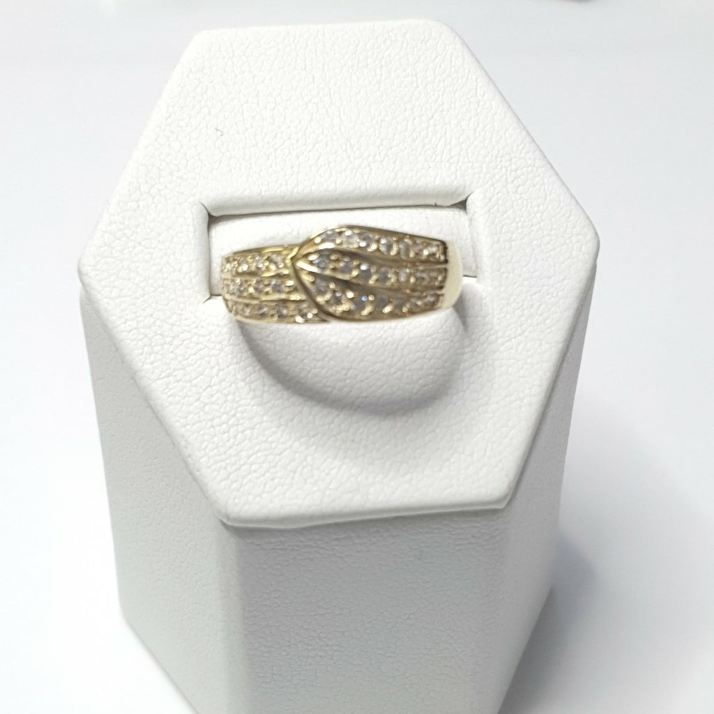 ANILLOS C CIRCONIAS 14K TALLA 8 3.1 GR (NUEVO)
