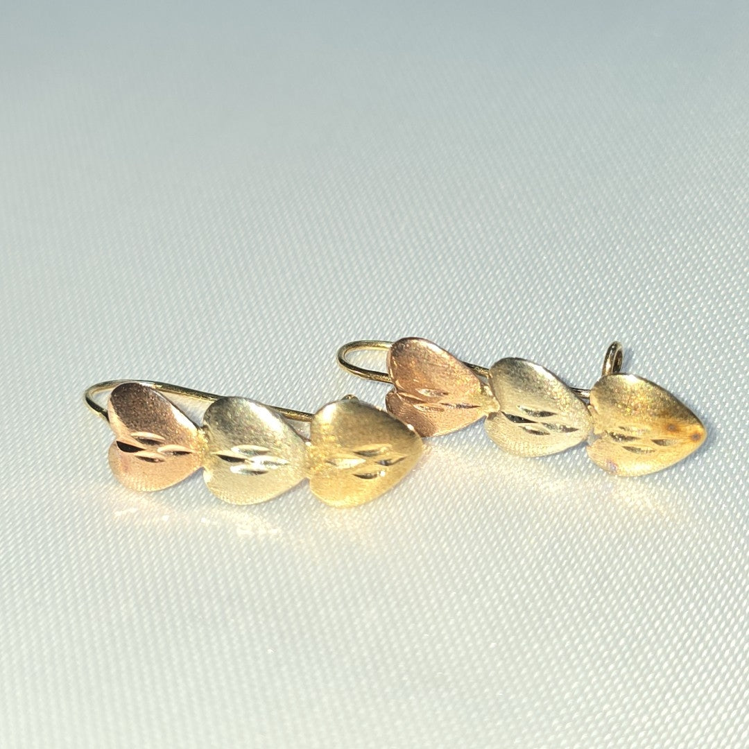 ARETES PAR ORO COMBINADO 10 K 1,20 GRMS (SEMINUEVO)